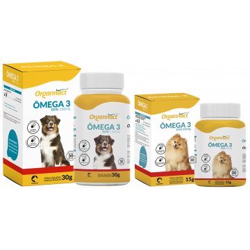 Ômega Dog 3 500mg/1000mg - 30 comprimidos organnact
